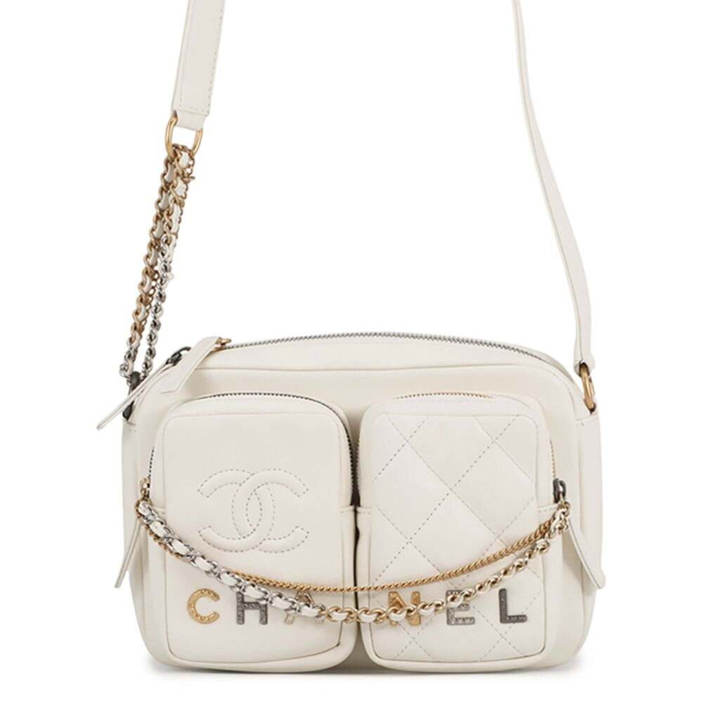Chanel Shoulder Bag Camera Small Coco Mark Matelassé Lambskin AS2923 CHANEL W...